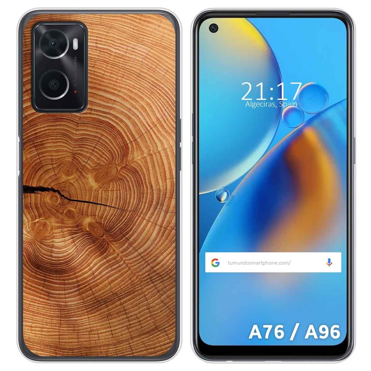 Funda Silicona para Oppo A76 / A96 diseño Madera 04 Dibujos