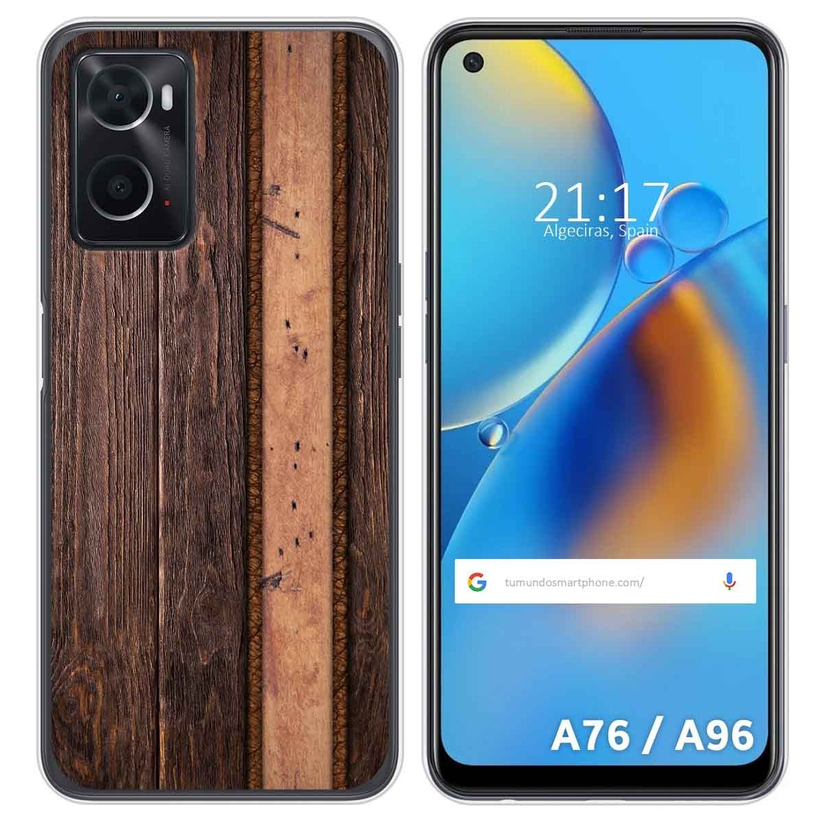 Funda Silicona para Oppo A76 / A96 diseño Madera 05 Dibujos