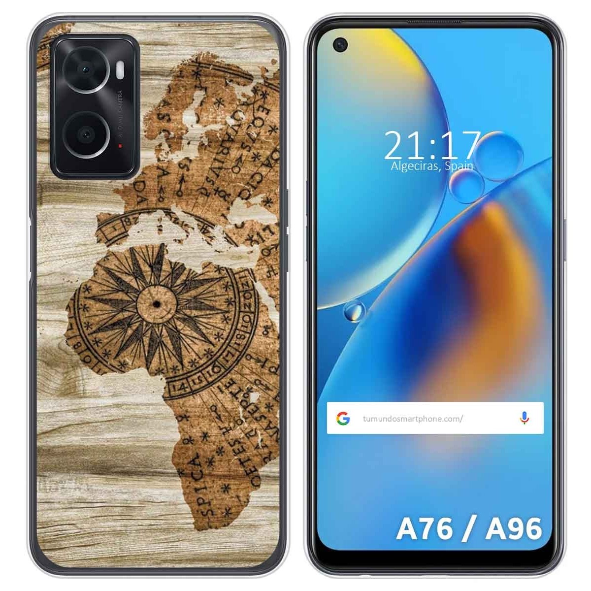Funda Silicona para Oppo A76 / A96 diseño Madera 07 Dibujos