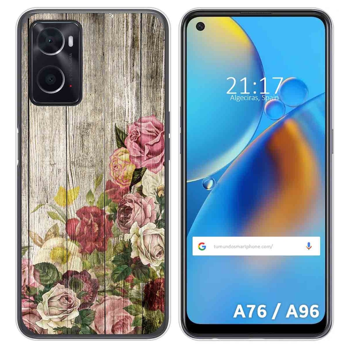 Funda Silicona para Oppo A76 / A96 diseño Madera 08 Dibujos