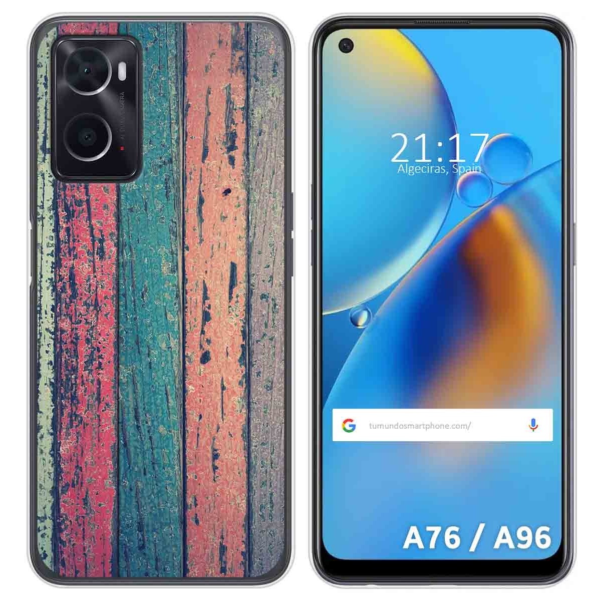 Funda Silicona para Oppo A76 / A96 diseño Madera 10 Dibujos