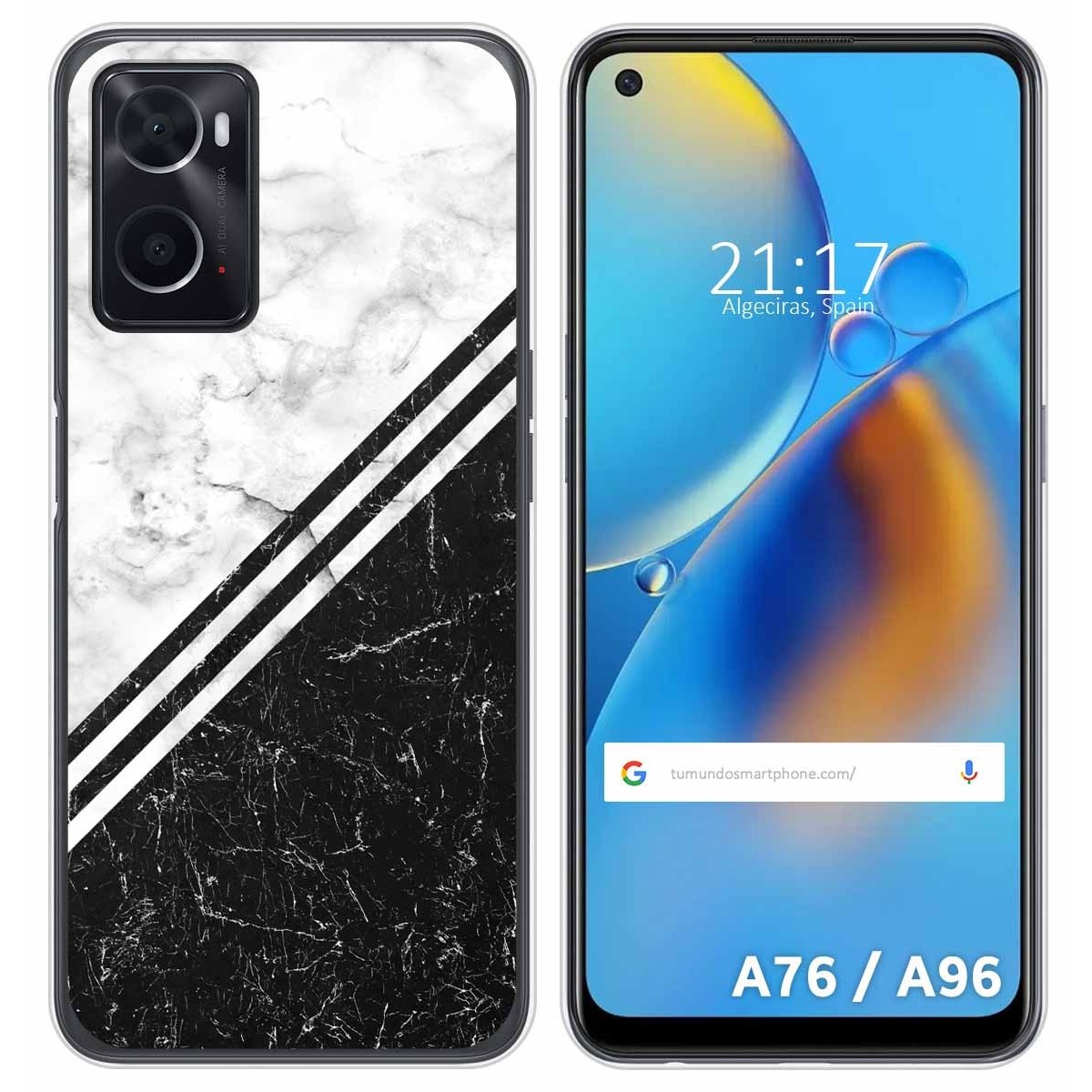 Funda Silicona para Oppo A76 / A96 diseño Mármol 01 Dibujos
