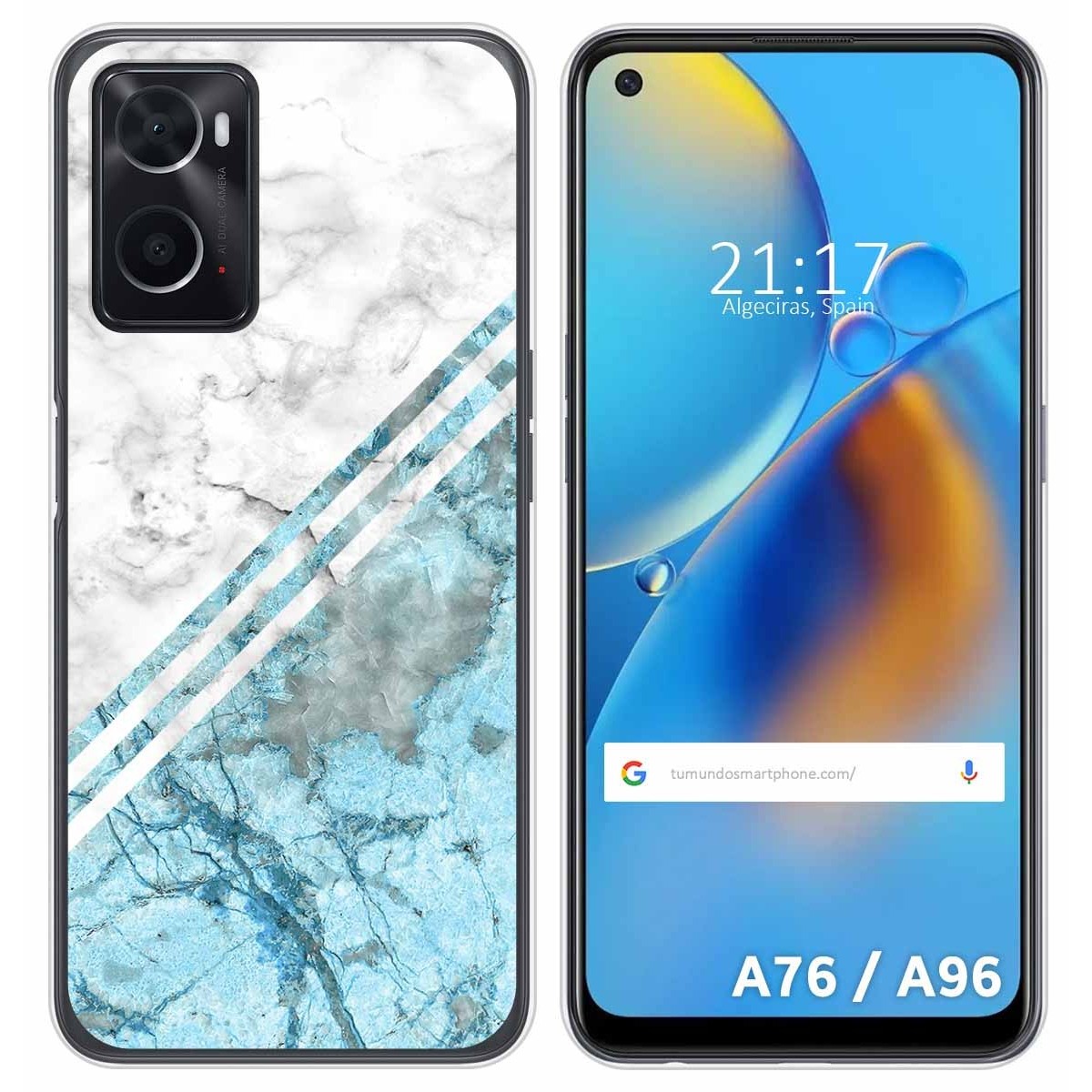 Funda Silicona para Oppo A76 / A96 diseño Mármol 02 Dibujos