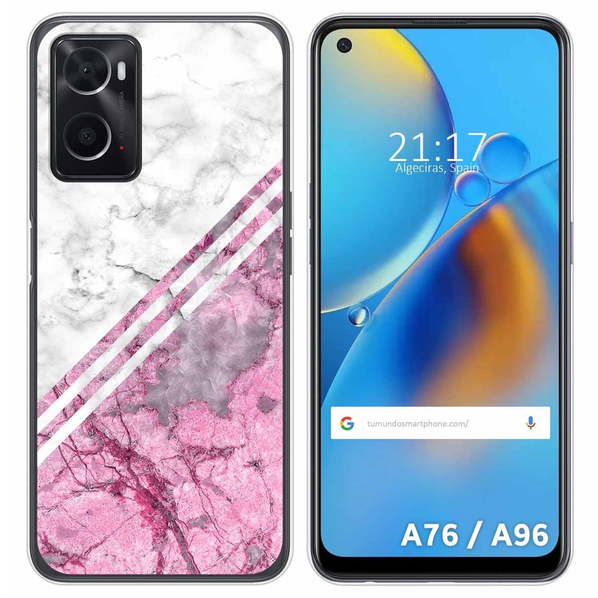 Funda Silicona para Oppo A76 / A96 diseño Mármol 03 Dibujos