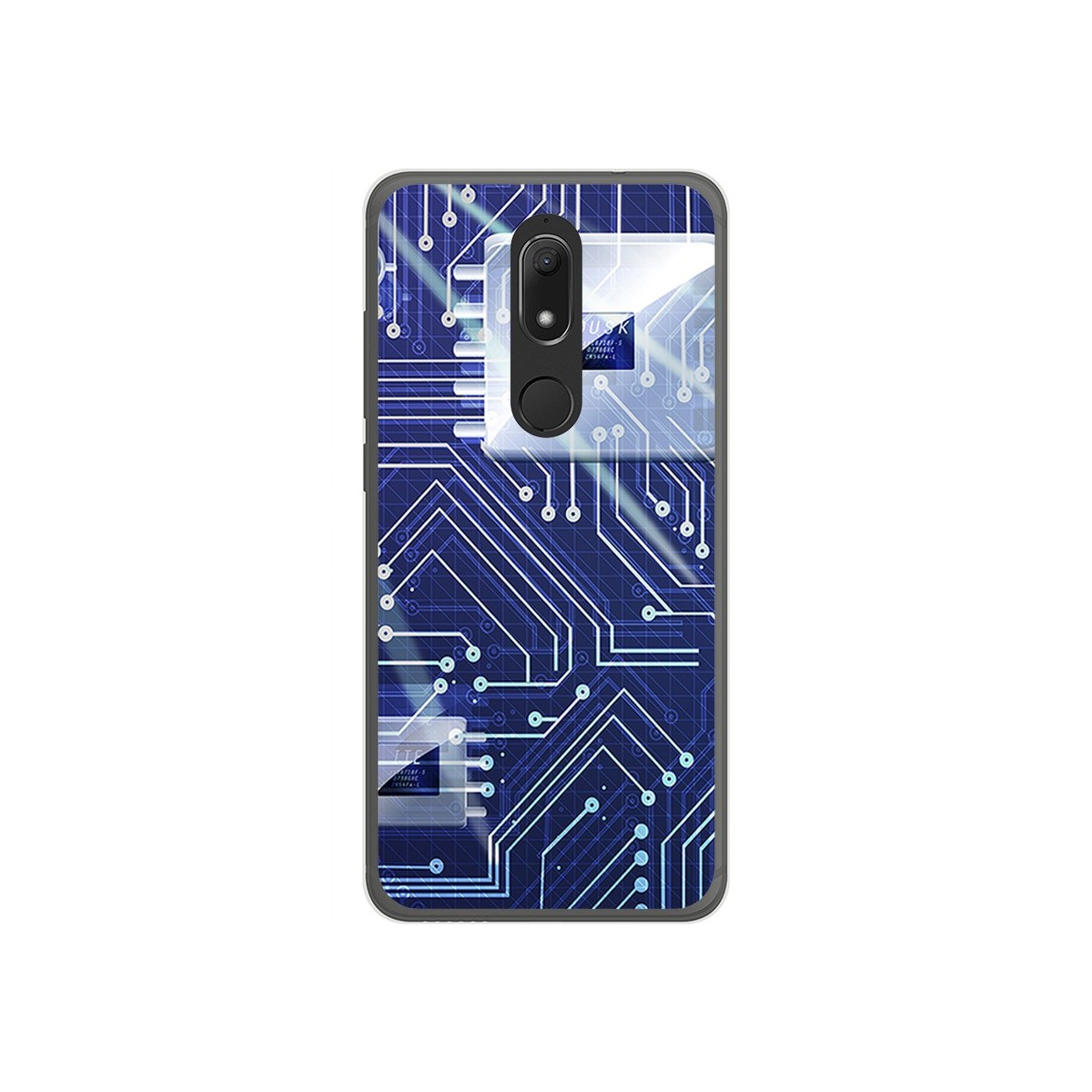 Funda Gel Tpu para Wiko View Prime Diseño Circuito Dibujos