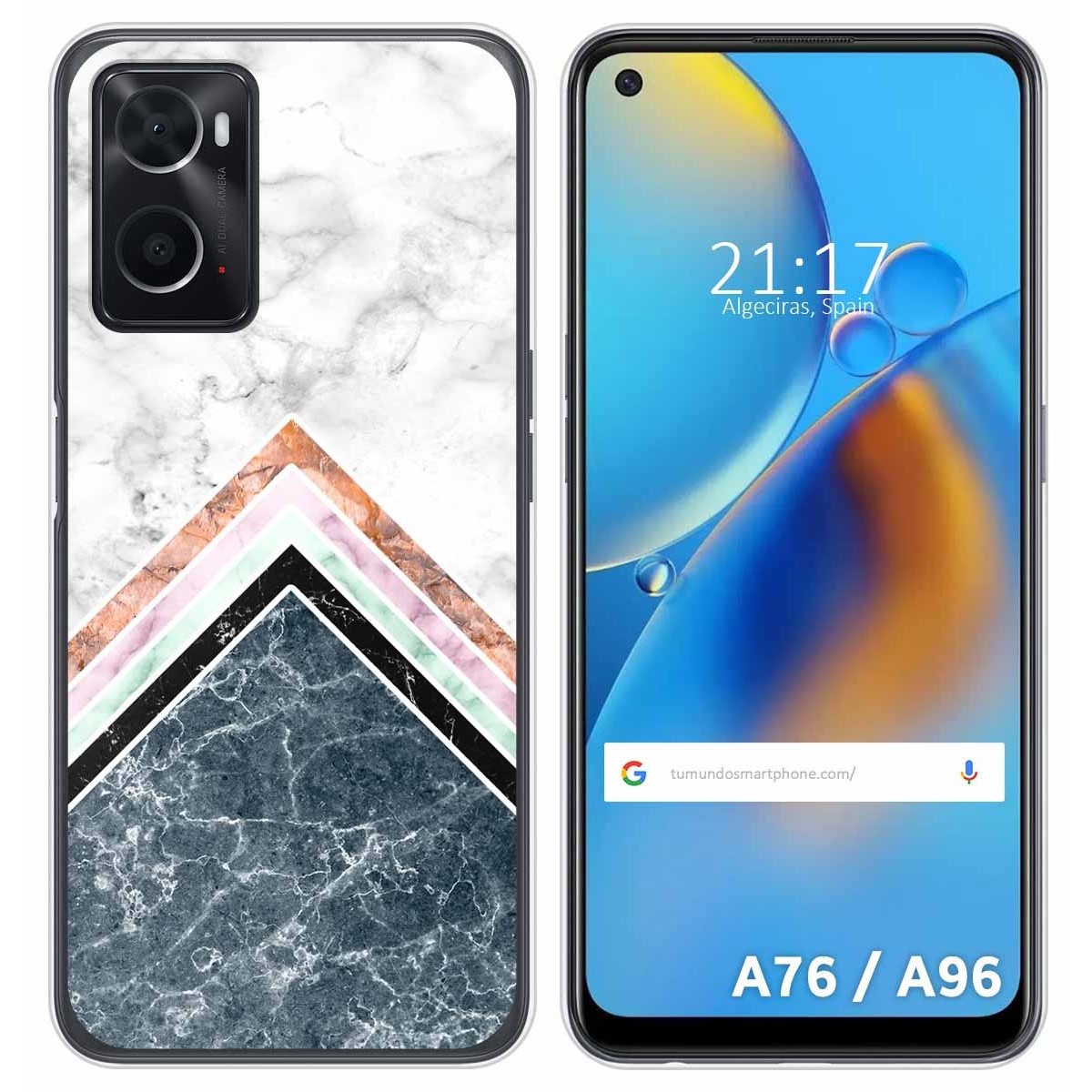 Funda Silicona para Oppo A76 / A96 diseño Mármol 05 Dibujos