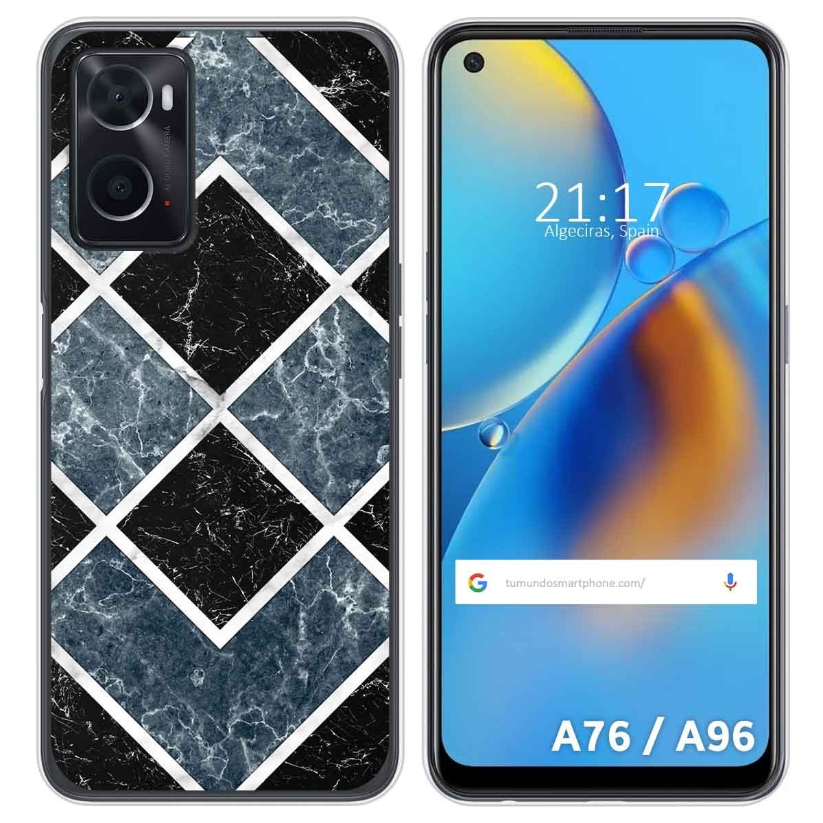 Funda Silicona para Oppo A76 / A96 diseño Mármol 06 Dibujos