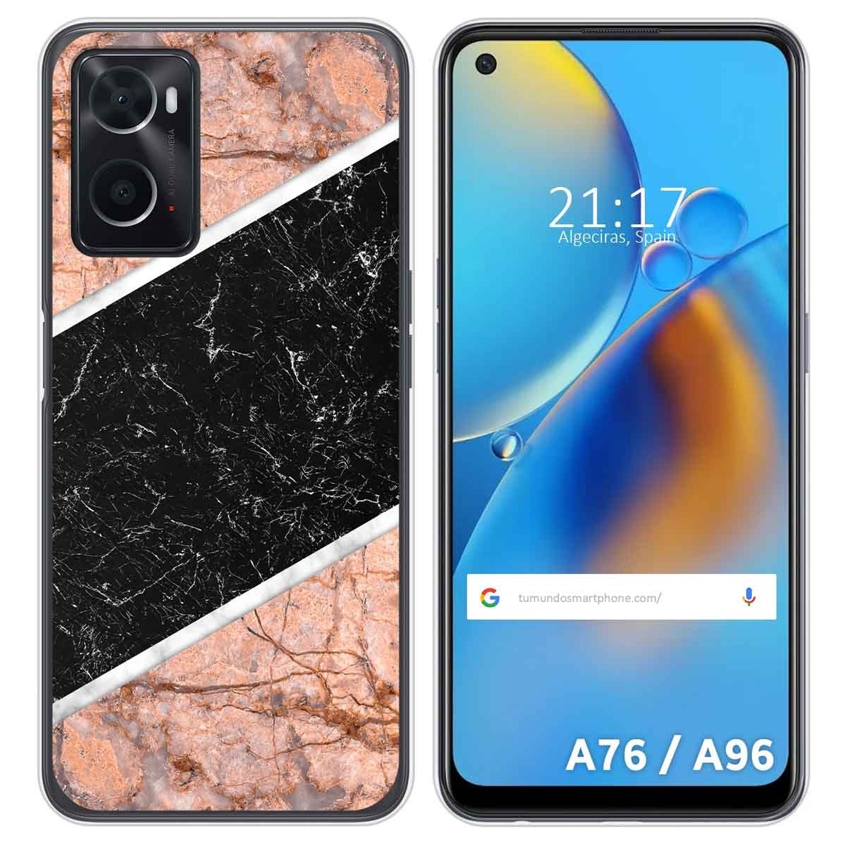 Funda Silicona para Oppo A76 / A96 diseño Mármol 07 Dibujos