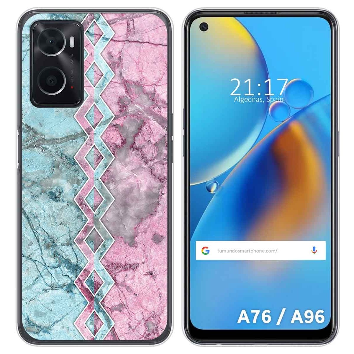 Funda Silicona para Oppo A76 / A96 diseño Mármol 08 Dibujos