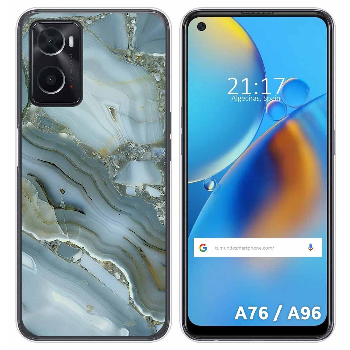 Funda Silicona para Oppo A76 / A96 diseño Mármol 09 Dibujos