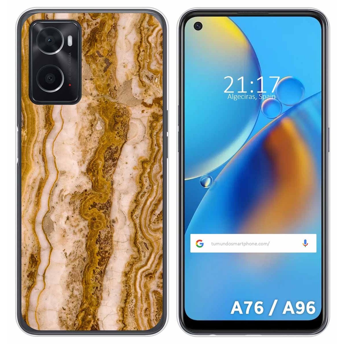 Funda Silicona para Oppo A76 / A96 diseño Mármol 10 Dibujos