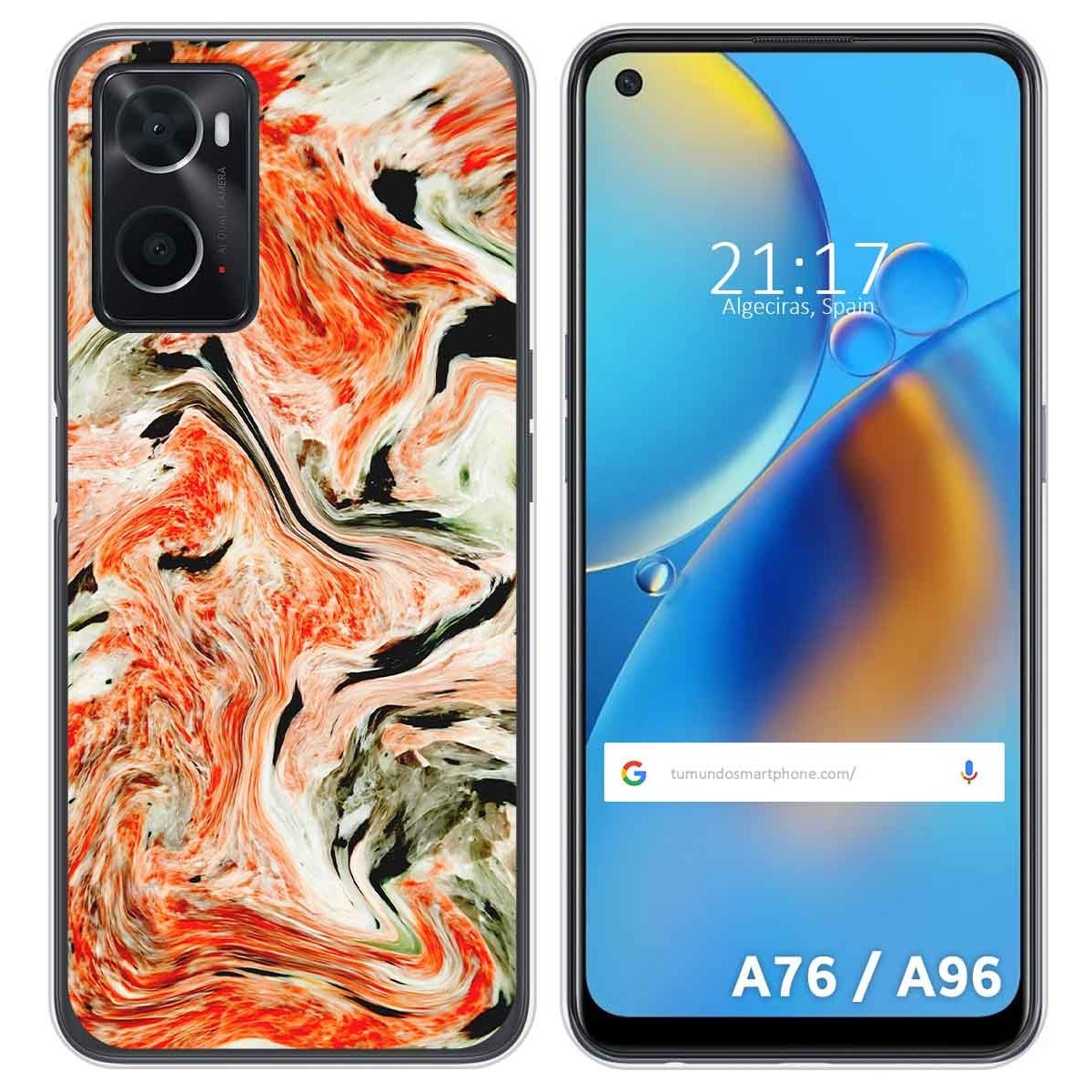 Funda Silicona para Oppo A76 / A96 diseño Mármol 12 Dibujos