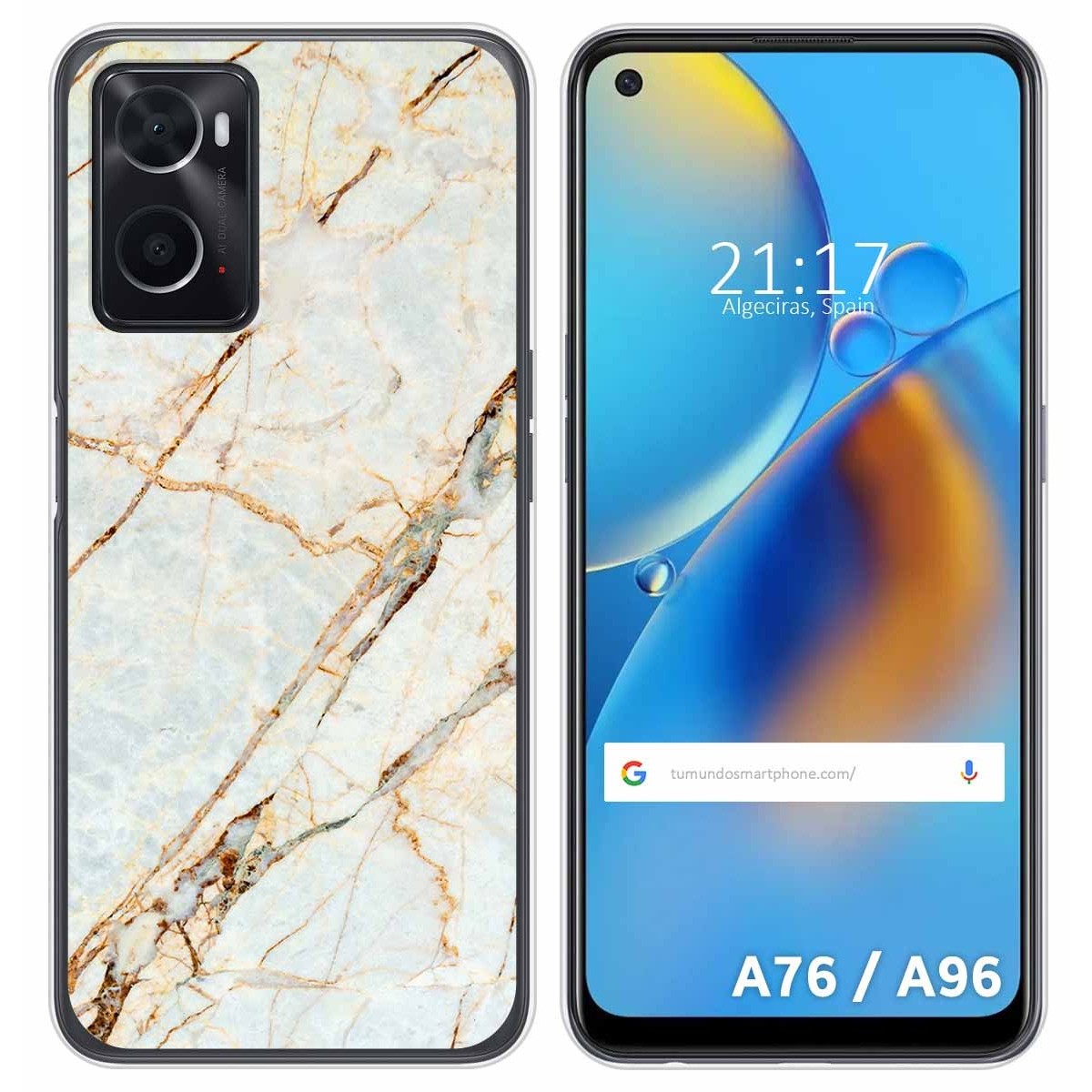 Funda Silicona para Oppo A76 / A96 diseño Mármol 13 Dibujos