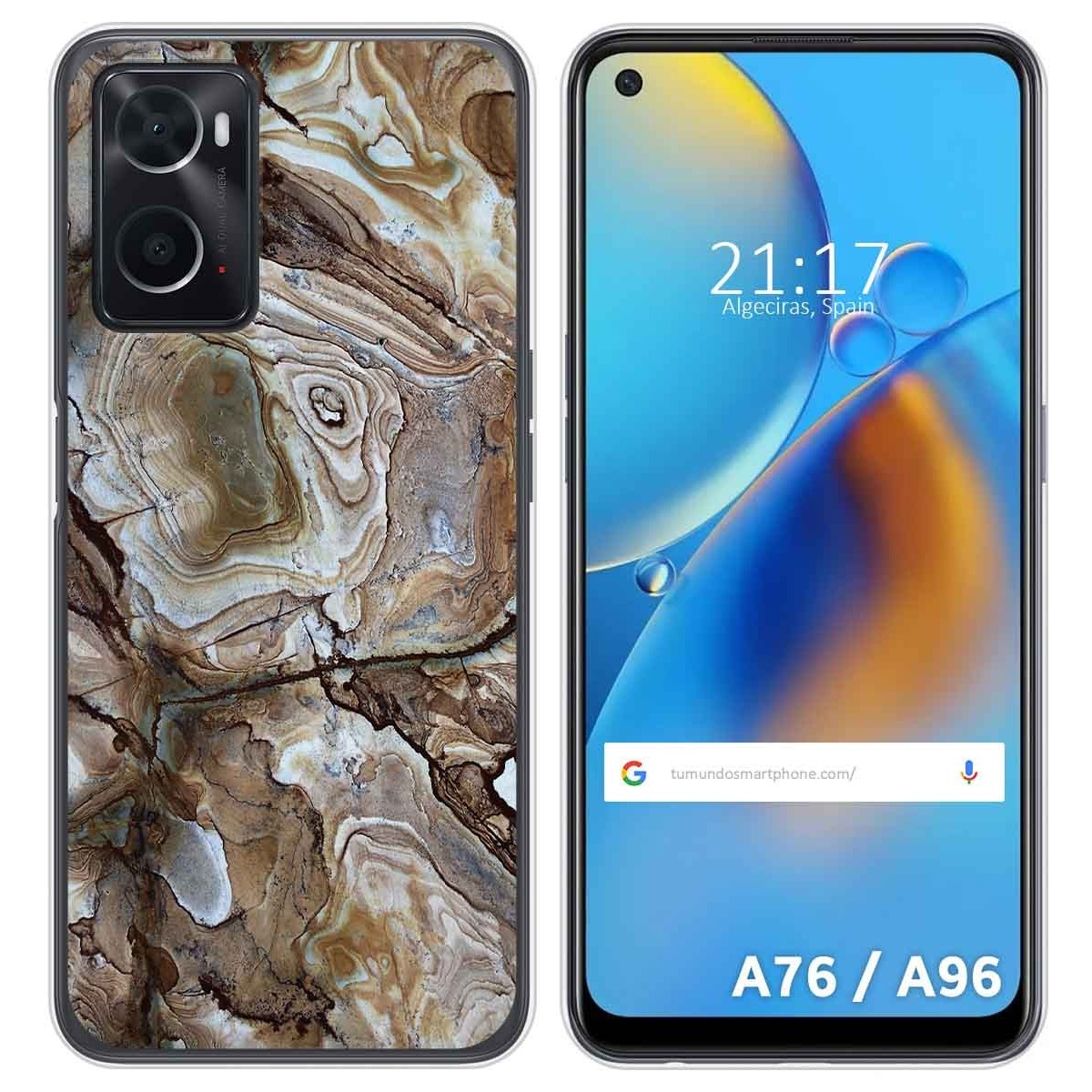 Funda Silicona para Oppo A76 / A96 diseño Mármol 14 Dibujos