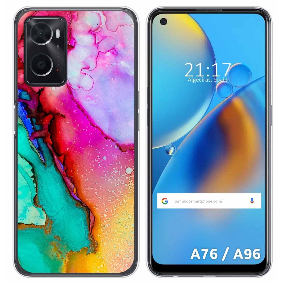 Funda Silicona para Oppo A76 / A96 diseño Mármol 15 Dibujos