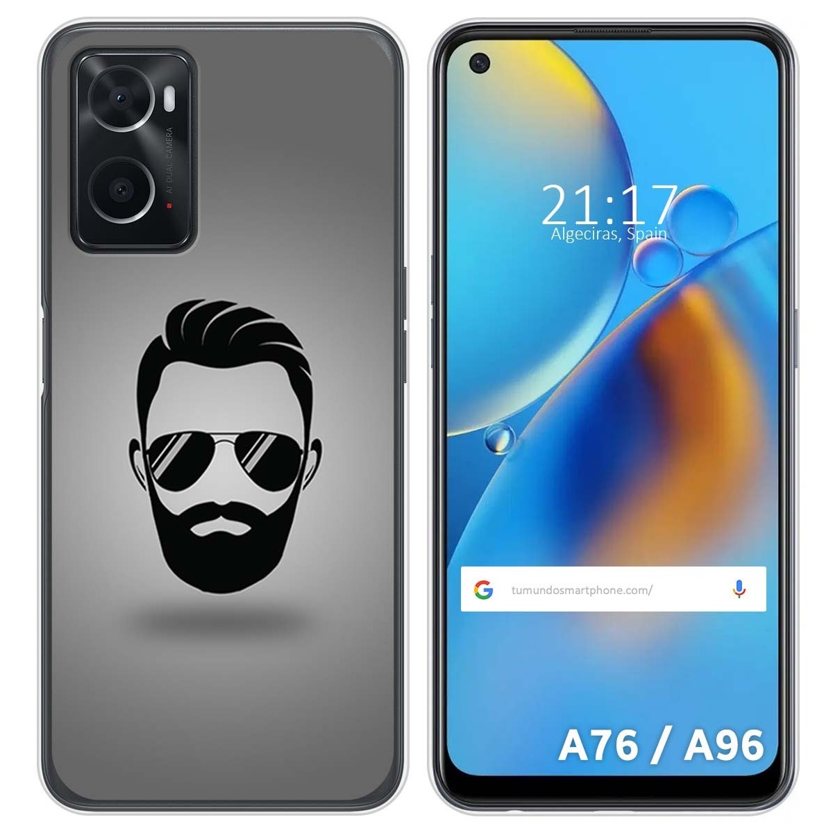 Funda Silicona para Oppo A76 / A96 diseño Barba Dibujos