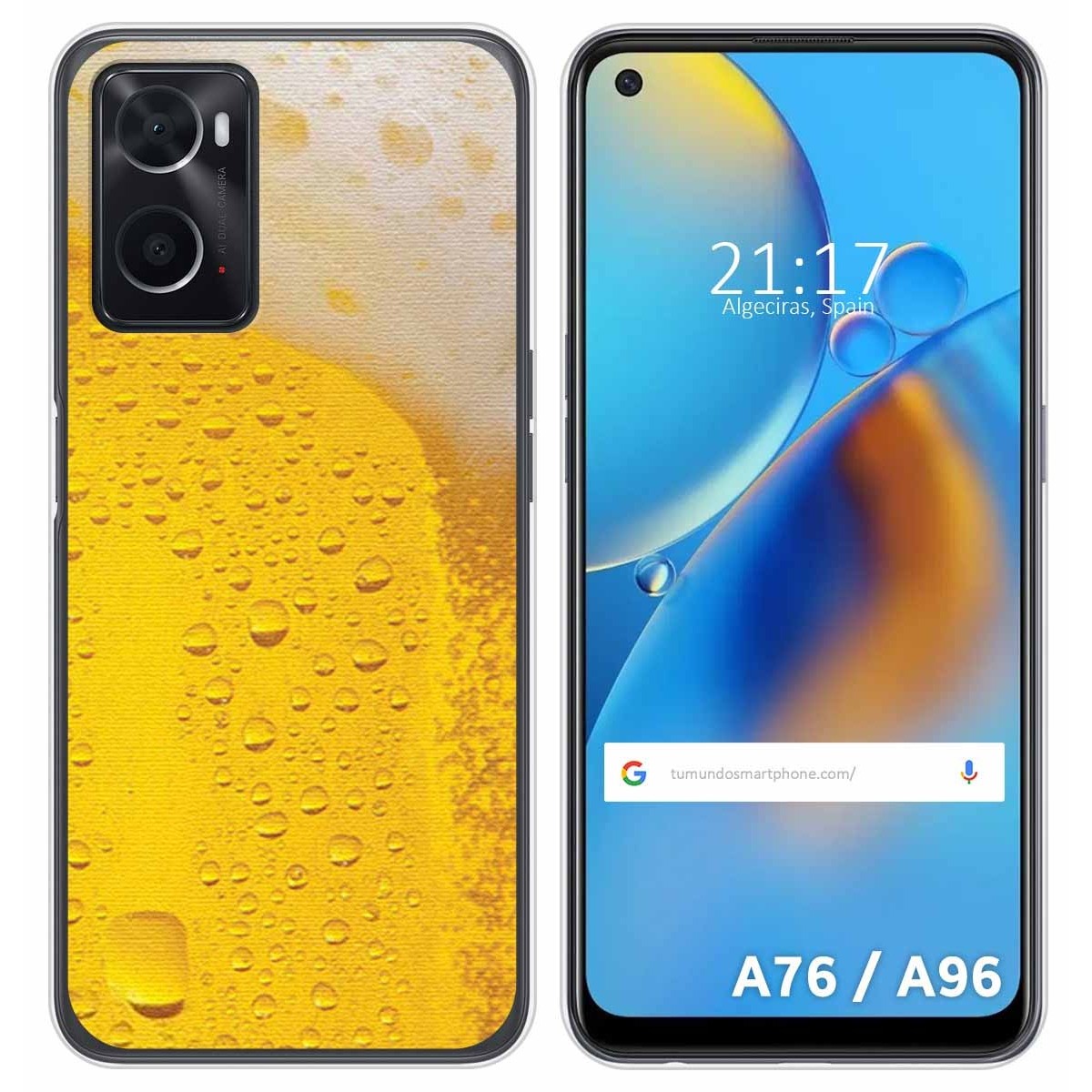 Funda Silicona para Oppo A76 / A96 diseño Cerveza Dibujos