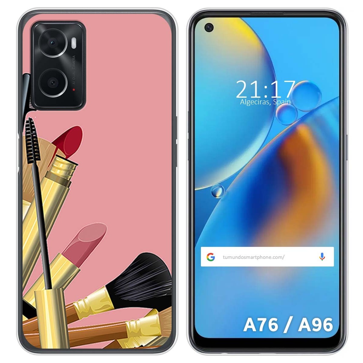 Funda Silicona para Oppo A76 / A96 diseño Brochas Dibujos