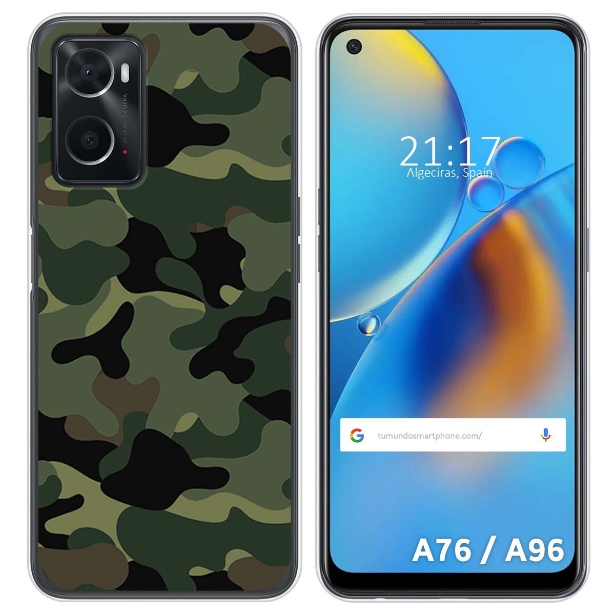 Funda Silicona para Oppo A76 / A96 diseño Camuflaje Dibujos