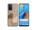 Funda Silicona para Oppo A76 / A96 diseño Corazones Madera Dibujos