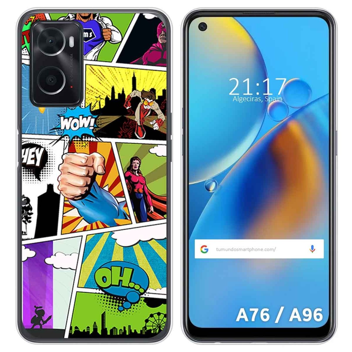 Funda Silicona para Oppo A76 / A96 diseño Comic Dibujos