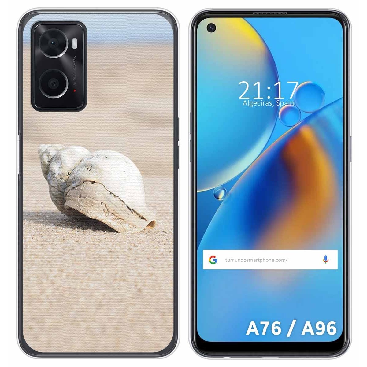 Funda Silicona para Oppo A76 / A96 diseño Concha Dibujos