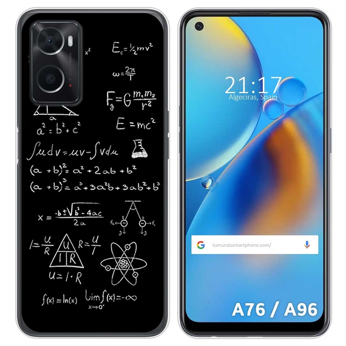 Funda Silicona para Oppo A76 / A96 diseño Formulas Dibujos