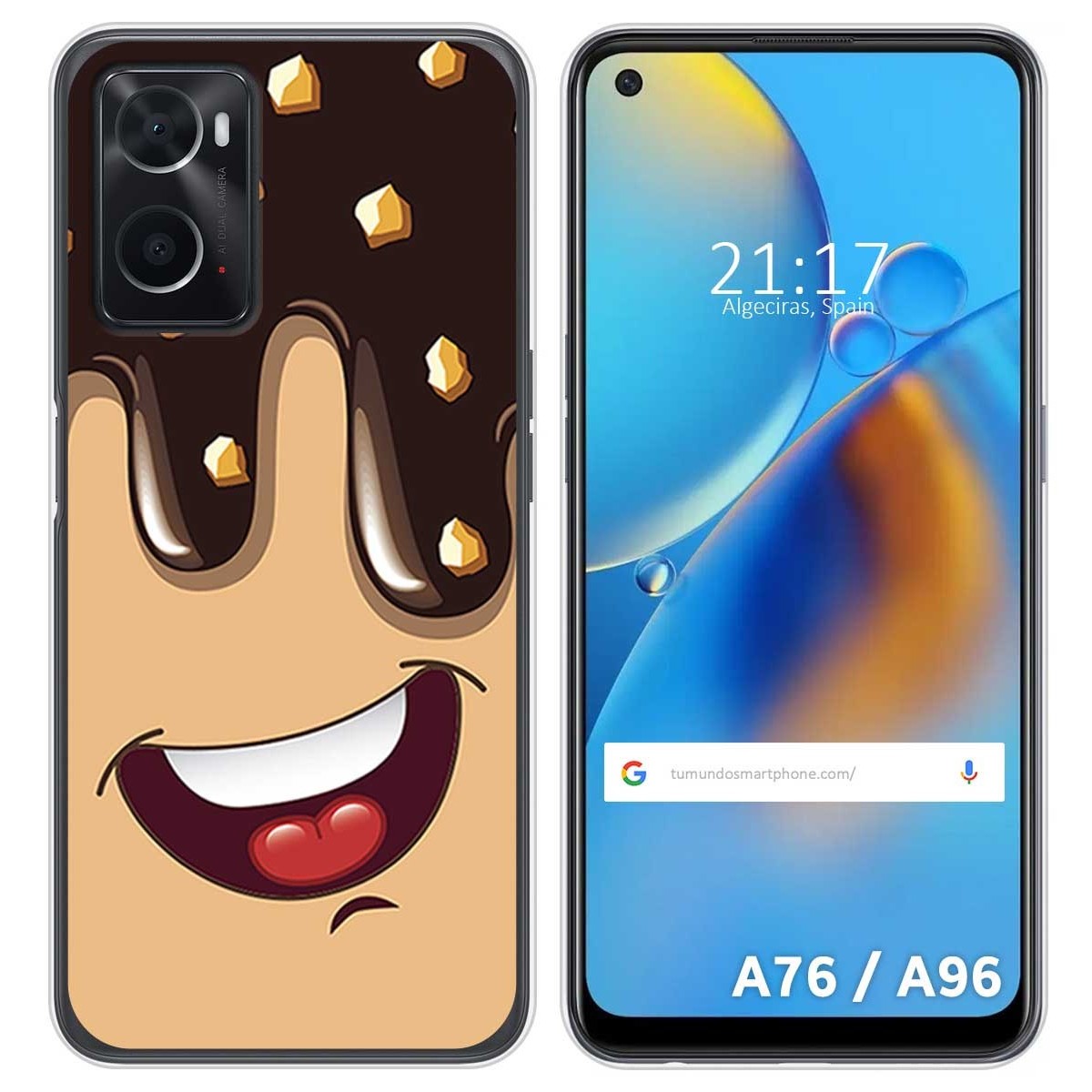 Funda Silicona para Oppo A76 / A96 diseño Helado Chocolate Dibujos