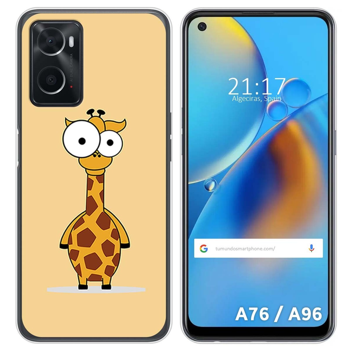 Funda Silicona para Oppo A76 / A96 diseño Jirafa Dibujos