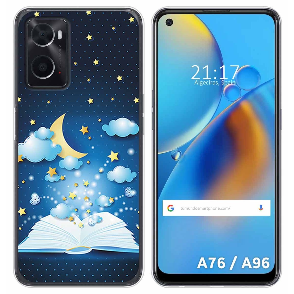Funda Silicona para Oppo A76 / A96 diseño Libro Cuentos Dibujos