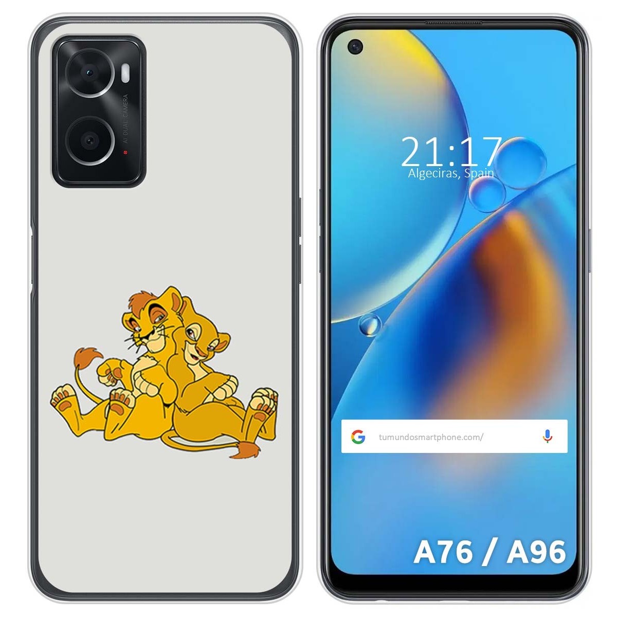 Funda Silicona para Oppo A76 / A96 diseño Leones Dibujos