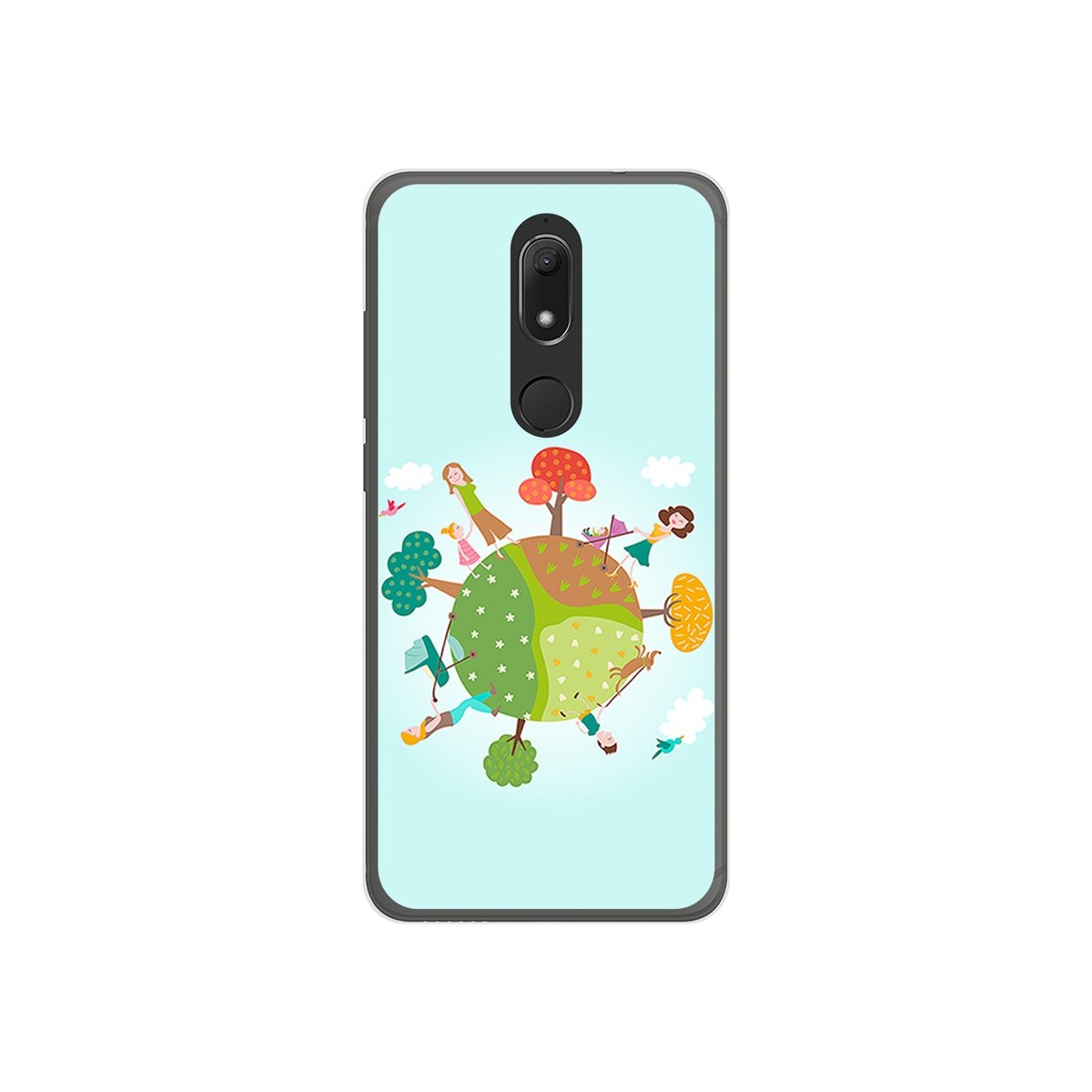 Funda Gel Tpu para Wiko View Prime Diseño Familia Dibujos