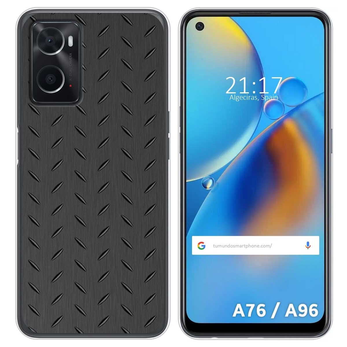 Funda Silicona para Oppo A76 / A96 diseño Metal Dibujos