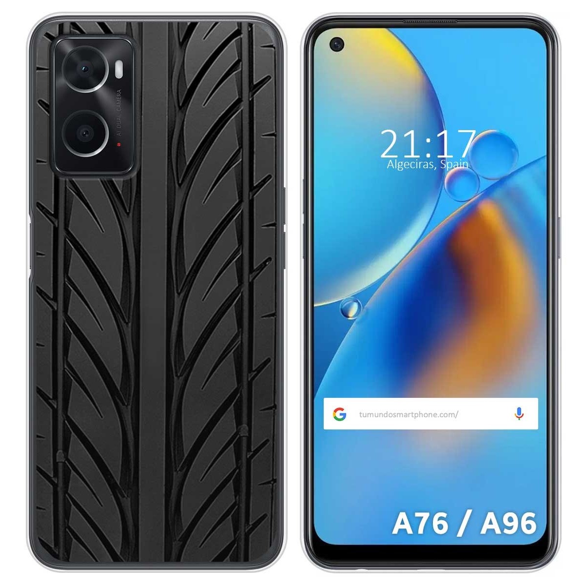 Funda Silicona para Oppo A76 / A96 diseño Neumatico Dibujos