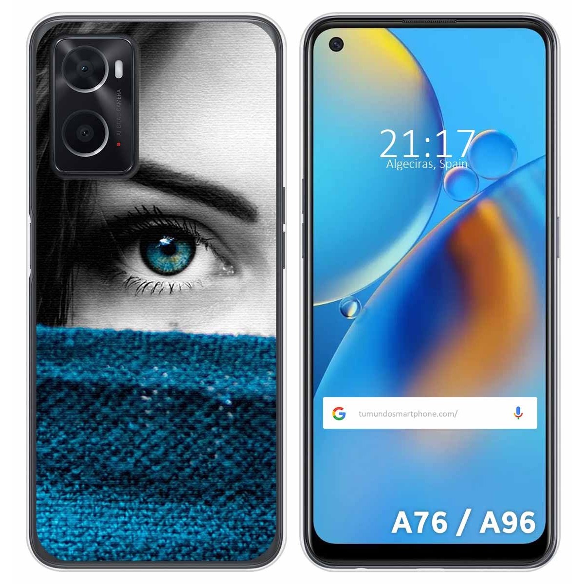 Funda Silicona para Oppo A76 / A96 diseño Ojo Dibujos