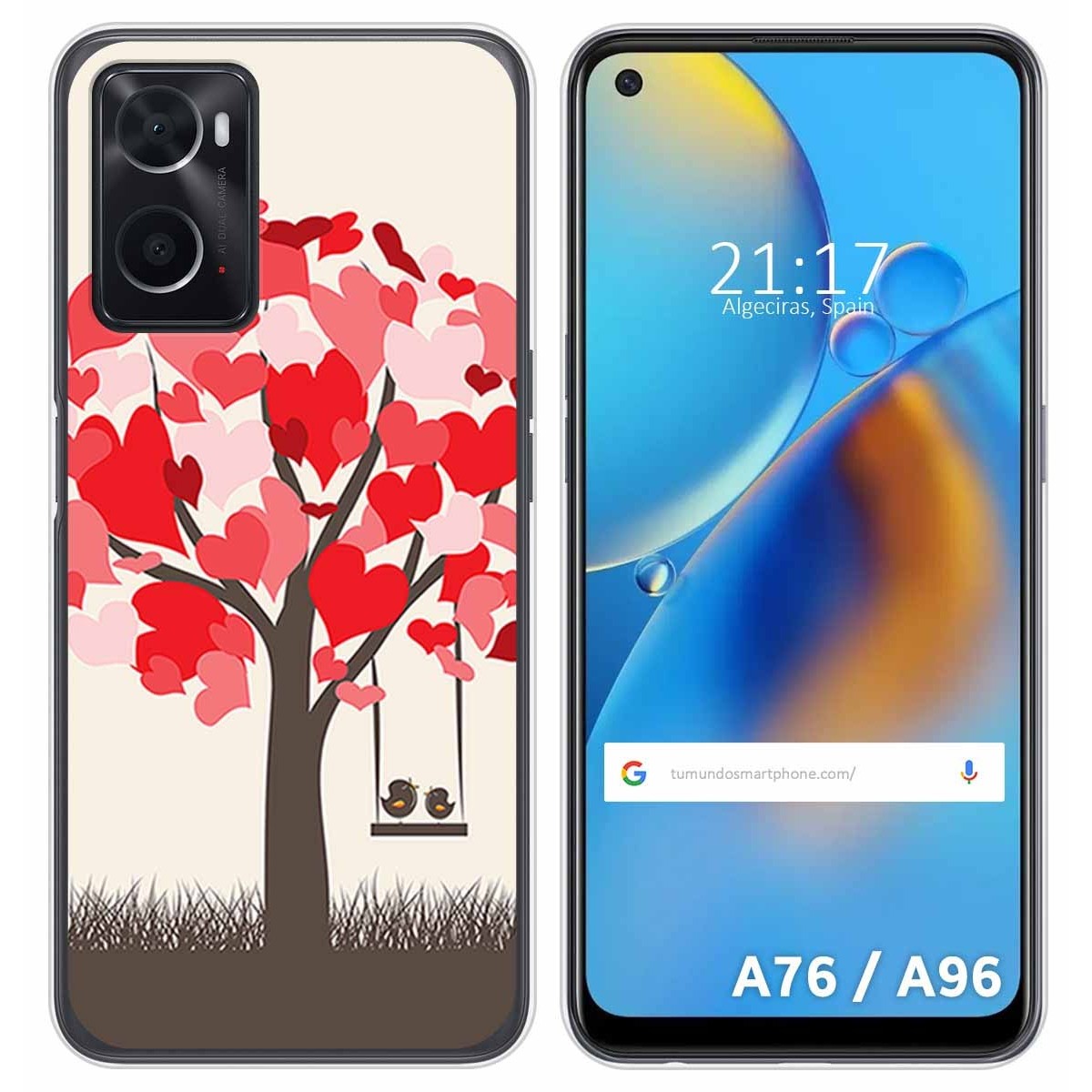 Funda Silicona para Oppo A76 / A96 diseño Pajaritos Dibujos