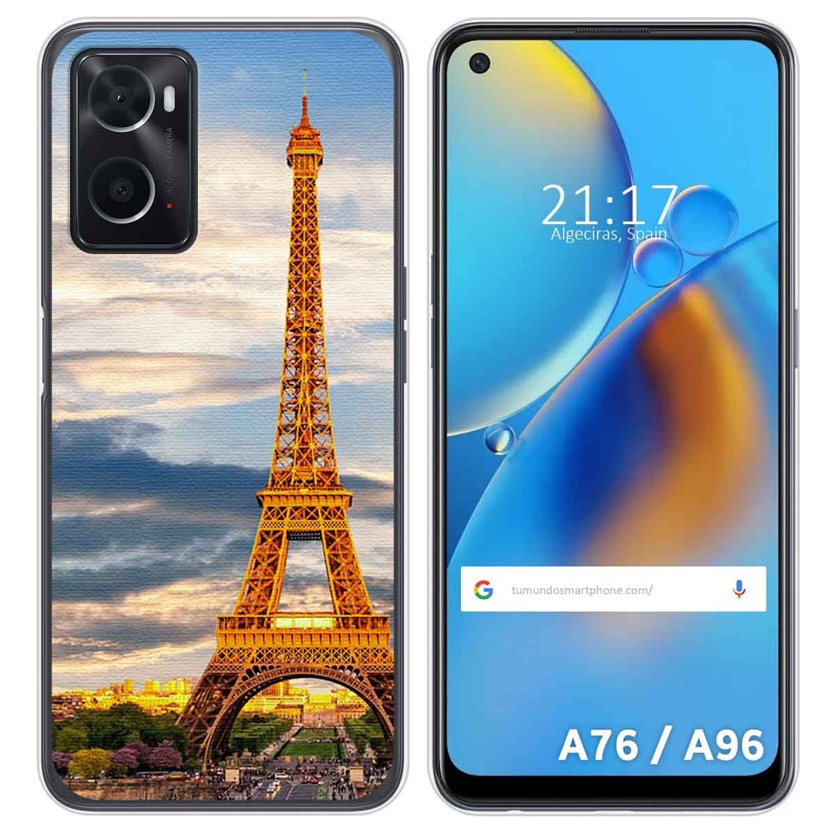 Funda Silicona para Oppo A76 / A96 diseño Paris Dibujos
