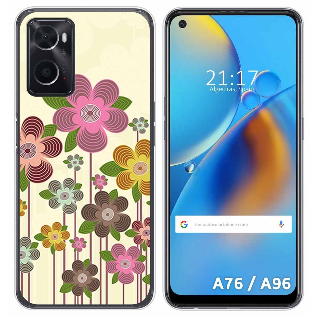 Funda Silicona para Oppo A76 / A96 diseño Primavera En Flor Dibujos