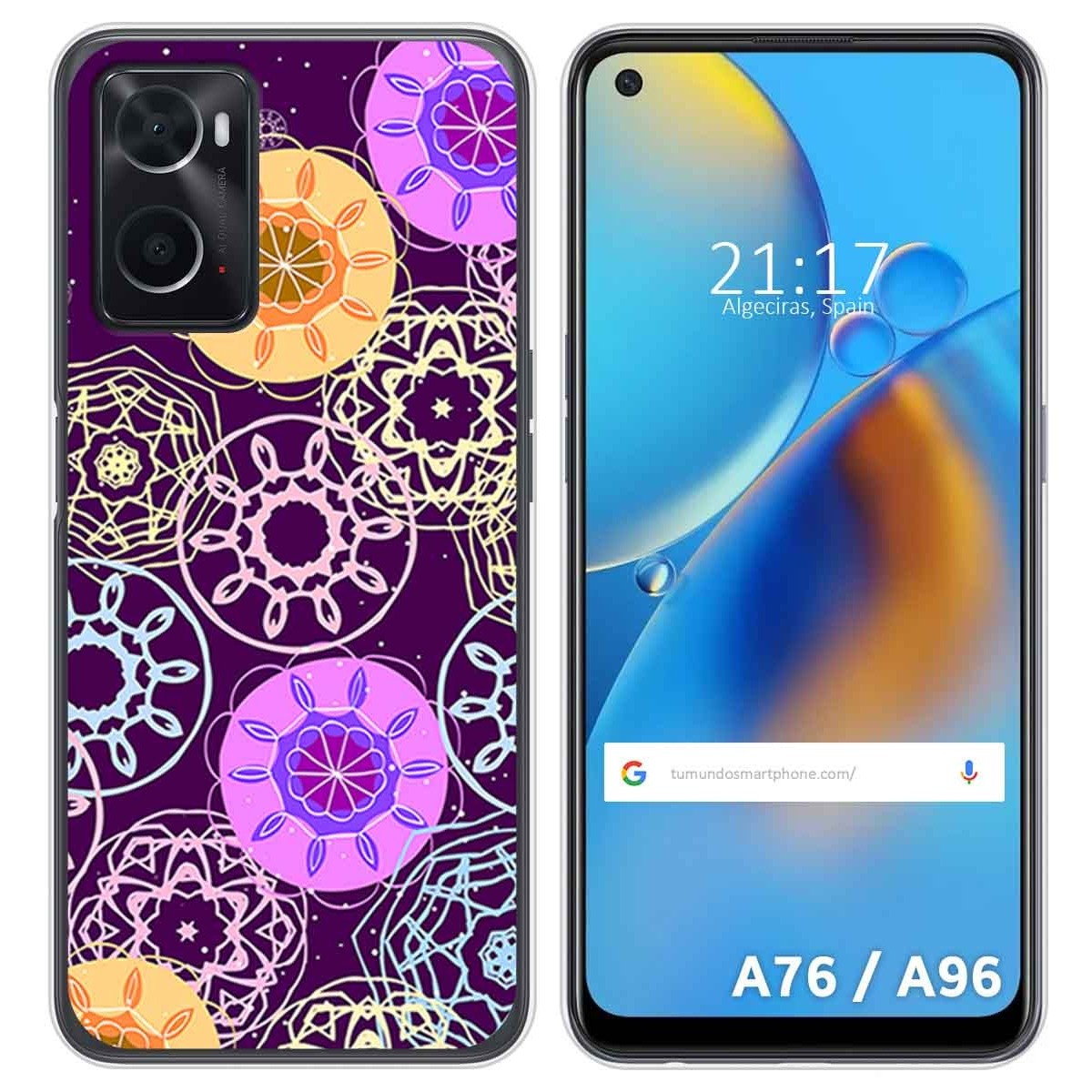 Funda Silicona para Oppo A76 / A96 diseño Radial Dibujos