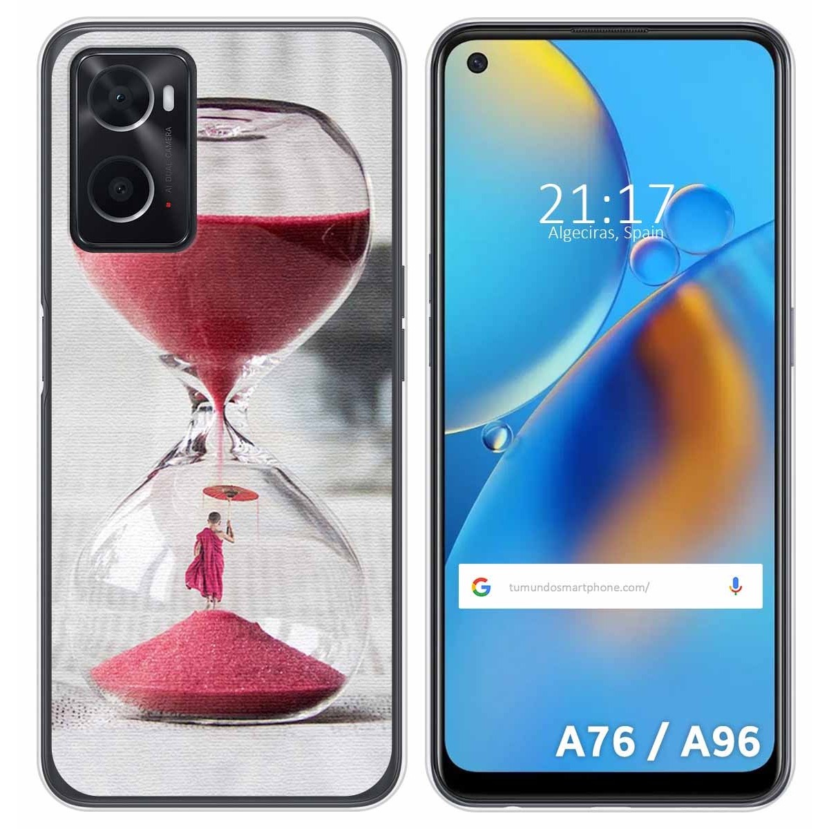 Funda Silicona para Oppo A76 / A96 diseño Reloj Dibujos