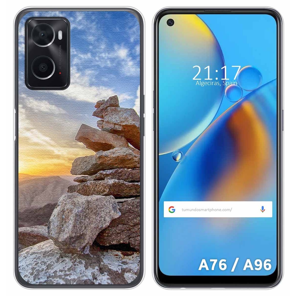 Funda Silicona para Oppo A76 / A96 diseño Sunset Dibujos