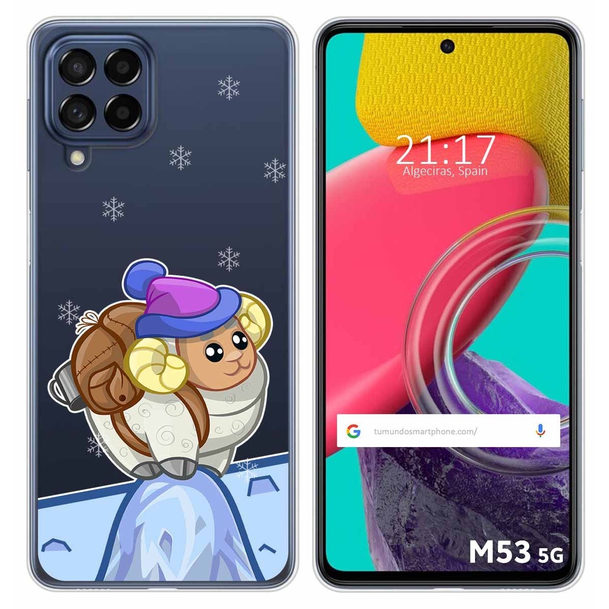 Funda Silicona Transparente para Samsung Galaxy M53 5G diseño Cabra Dibujos
