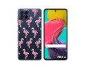 Funda Silicona Transparente para Samsung Galaxy M53 5G diseño Flamenco Dibujos