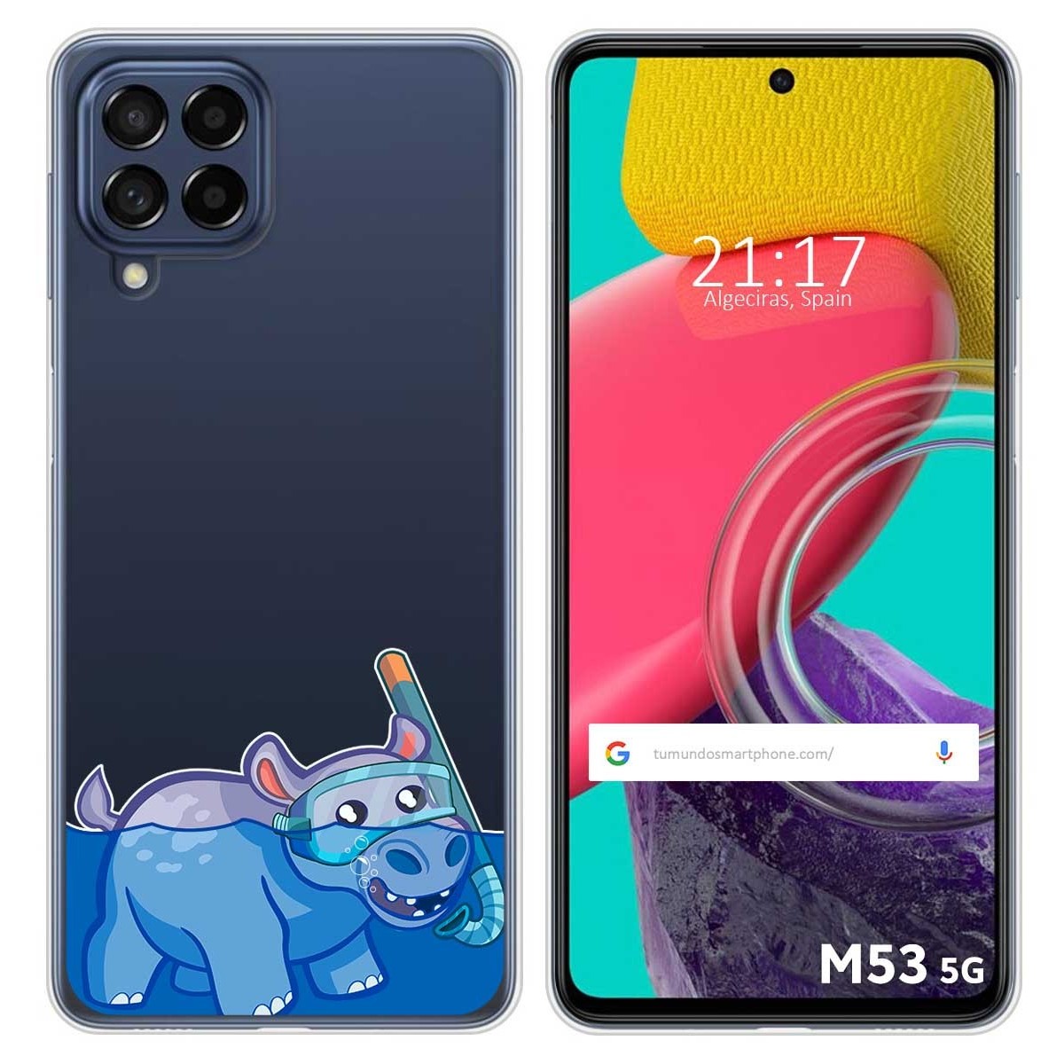 Funda Silicona Transparente para Samsung Galaxy M53 5G diseño Hipo Dibujos