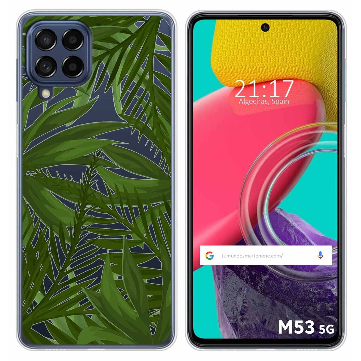 Funda Silicona Transparente para Samsung Galaxy M53 5G diseño Jungla Dibujos