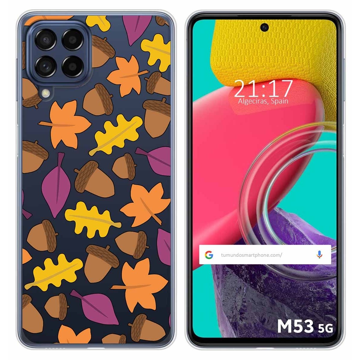 Funda Silicona Transparente para Samsung Galaxy M53 5G diseño Otoño Dibujos