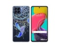 Funda Silicona Transparente para Samsung Galaxy M53 5G diseño Plumas Dibujos