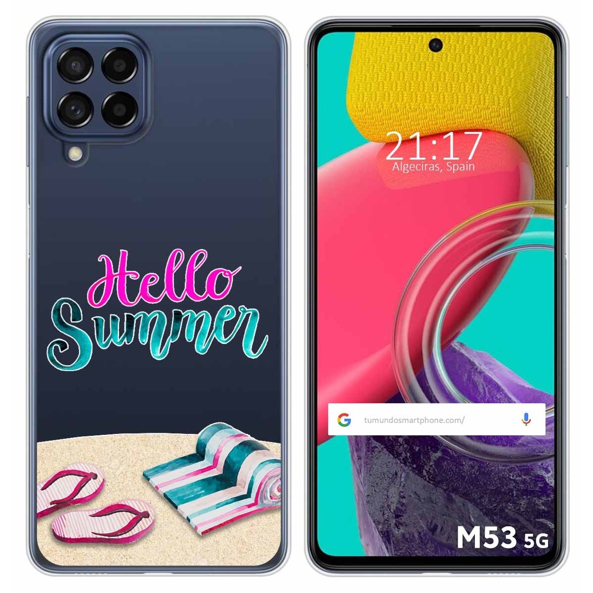 Funda Silicona Transparente para Samsung Galaxy M53 5G diseño Summer Dibujos