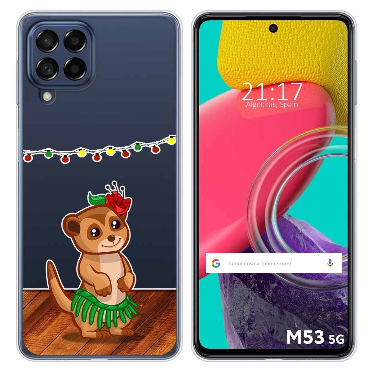 Funda Silicona Transparente para Samsung Galaxy M53 5G diseño Suricata Dibujos