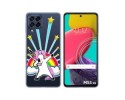 Funda Silicona Transparente para Samsung Galaxy M53 5G diseño Unicornio Dibujos